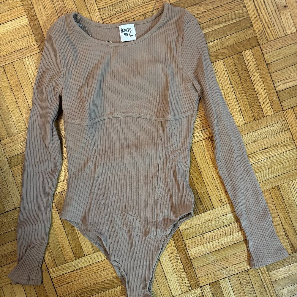 brown Princess Polly ribbed bodysuit